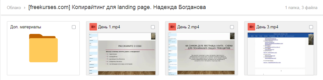 Копирование лендинг пэйдж. Надежда Богданова