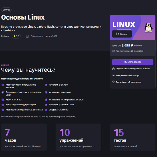 [Антон Ларичев] Основы Linux Курс по структуре Linux, работе Bash, сетям и управлению пакетами и службами (2023) [Purpleschool] 