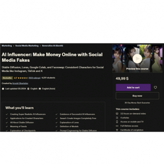 [Арнольд Оберлейтер] AI Influencer Зарабатывайте денежные средства в Интернете с помощью фейков в социальных сетях (2025) [Udemy]