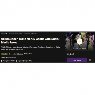 [Арнольд Оберлейтер] ИИ инфлуэснсер Зарабатывайте деньги онлайн в соцсетях (2025) [Udemy]