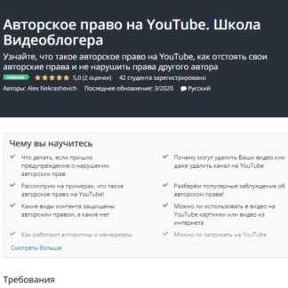 Авторское право на YouTube. Школа Видеоблогера. Alex Nekrashevich