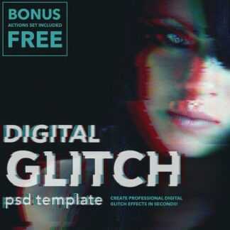 [Creativemarket] Digital Glitch Effect PSD Templates (2019)