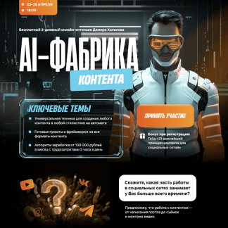 [Дамир Халилов] AI-фабрика контента (2025) [Тариф Vip]