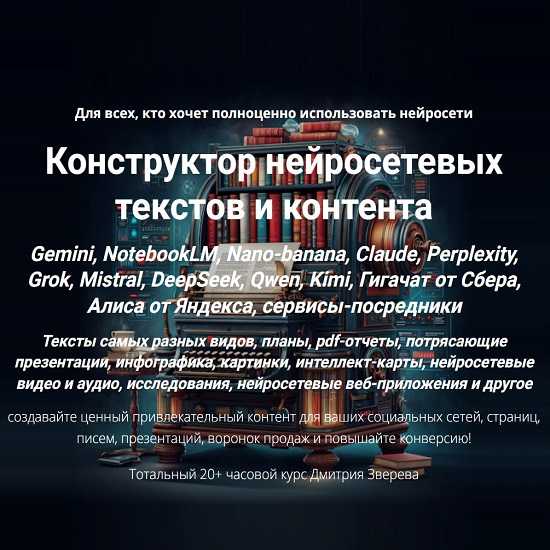 [Дмитрий Зверев] Конструктор нейросетевых текстов и контента (2025) [Тариф Все сразу] 