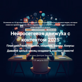 [Дмитрий Зверев] Нейросетевая движуха с контентом 2025 [Стандарт участие в Движухе]