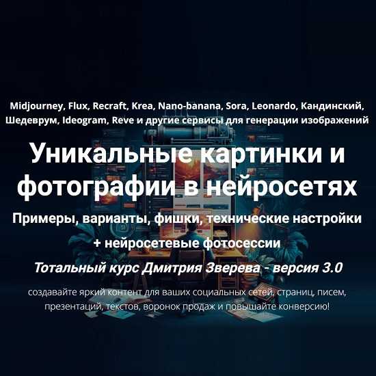 [Дмитрий Зверев] Уникальные картинки и фотографии в нейросетях 3.0 (2025) [Стандарт] 