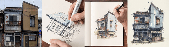 [Domestika][Альберт Кифер] Выразительные архитектурные зарисовки цветными маркерами (Expressive Architectural Sketching with Colored Markers) (2022)