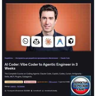 [Эд Доннер] ИИ-программист от Vibe-кодера до инженера по ИИ-агентам за 3 недели (2026) [Udemy]
