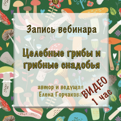 [Елена Горчакова] Целебные грибы и грибные снадобья — запись вебинара — 1 час видео (2023) [Медвежий угол]