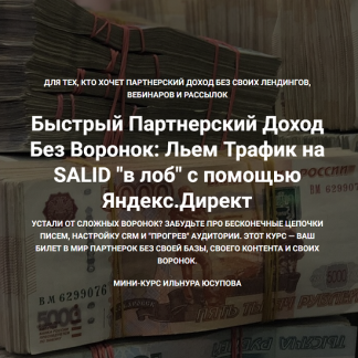 [Ильнур Юсупов] Быстрый партнерский доход без воронок (2025) [Тариф Vip]