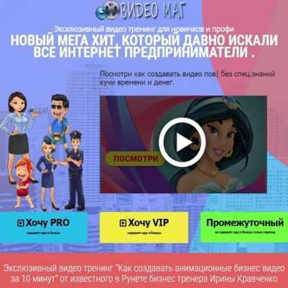 [Ирина Кравченко] Как создавать анимационные бизнес видео за 10 минут (2019) [Пакет VIP]