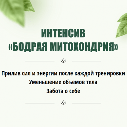 [Юлия Кудрина] Интенсив ‌«Бодрая митохондрия» (2023)