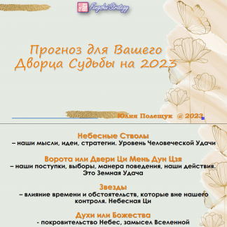 [Юлия Полещук] Прогноз для Вашего Дворца Судьбы на 2023 год