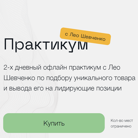 [Лео Шевченко] Практикум по подбору уникального товара и вывода его на лидирующие позиции (2022)