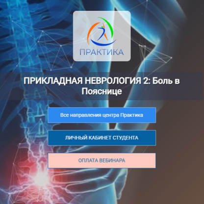 [Мария Недре] Прикладная неврология 2 боль в пояснице (2025) [Центр Практика]