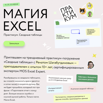 [МИФ][Ренат Шагабутдинов] Магия Excel. Сводные таблицы (2023)