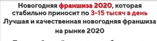 Новогодняя франшиза 2020
