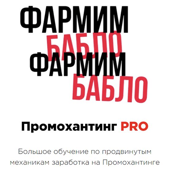 [от проекта Фармим бабло] Промохантинг PRO (2023)