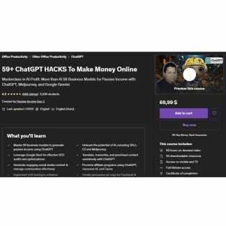 [Поколение пассивного дохода Z] 59+ взломов ChatGPT для заработка денег в интернете (2025) [Udemy]