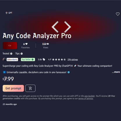 [PromptBase] Any Code Analyzer Pro (2024)