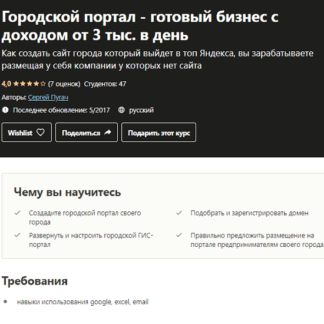 [Сергей Пугач] Городской портал - готовый бизнес с доходом от 3 тыс. в день