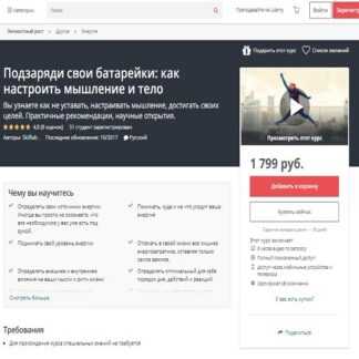 [Udemy] Подзаряди свои батарейки как настроить мышление и тело (2019)