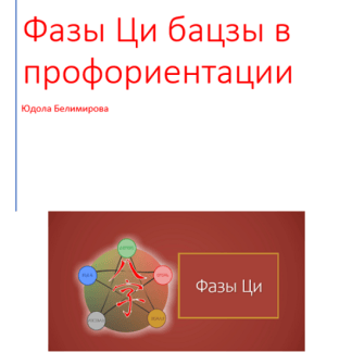 [Юдола Белимирова] Фазы Ци бацзы c точки зрения профориентации (2025)